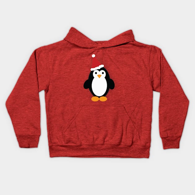 Santa Penguin Kids Hoodie by Hedgie Designs